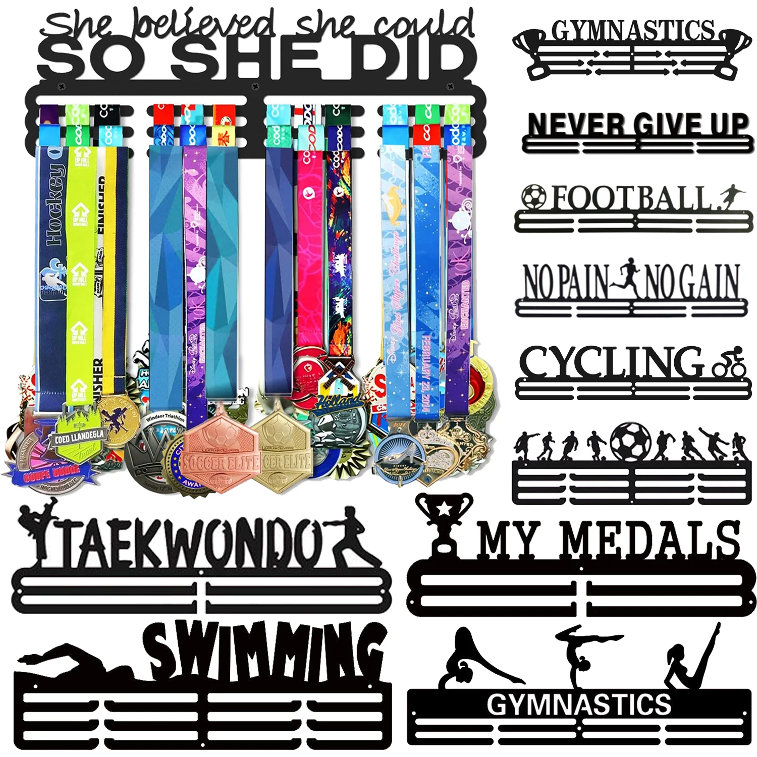 40 Type Medals Hanger Display Holder Rack Bracket Wall Hook Gymnastics Taekwondo Swimming My Medal Medal Hanger Home Office Deco