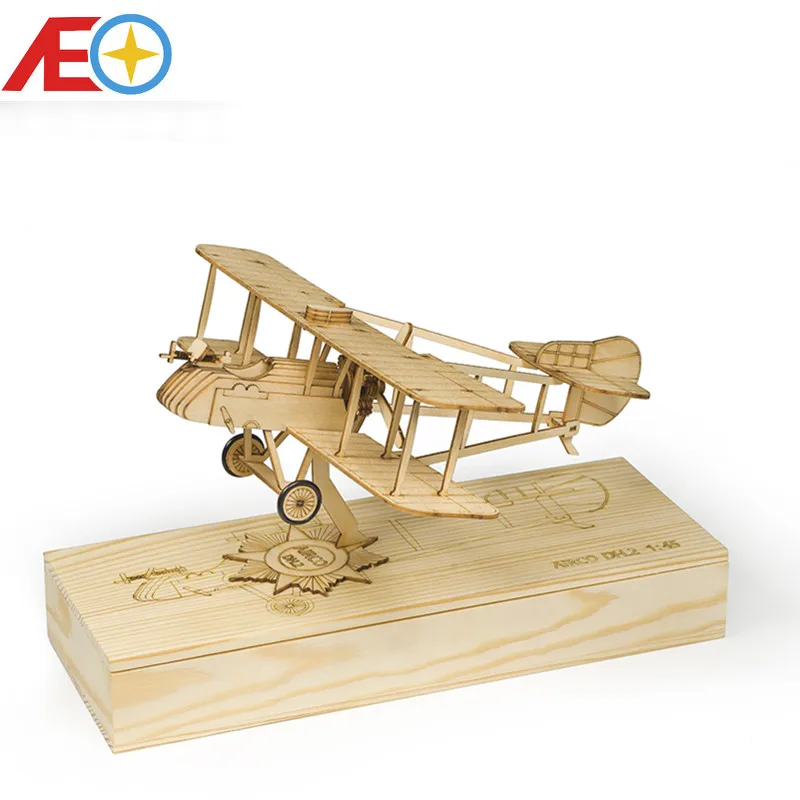 

AEORC 1:45 Мини-масштаб Airco DH.2 Деревянная модель самолета - простая сборка DIY Дисплей Комплект самолета для коллекции Комплект модели самолета