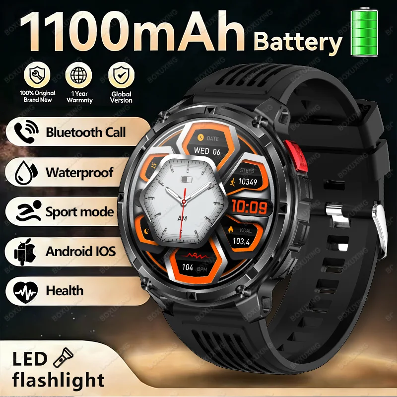 T-Rex3 Ultra 1100mAh Battery Smart Watch GPS Track Heart Rate IP68 Waterproof Compass Bluetooth Call Military Grade Smartwatches