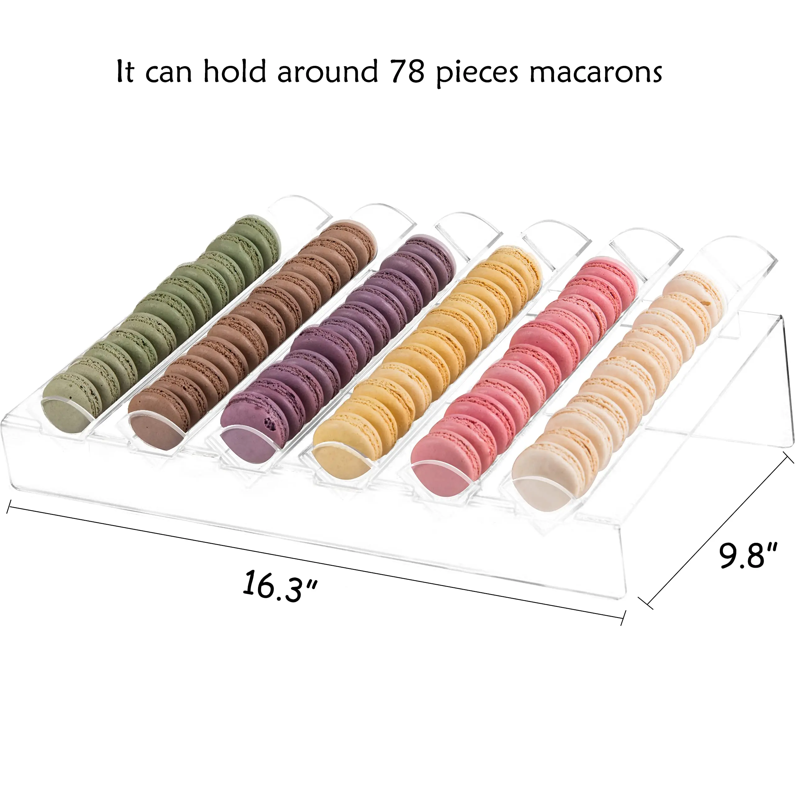 Acrylic Macaron Display Tray, Macaron Stand Cookie Display Stand with 6 Slots