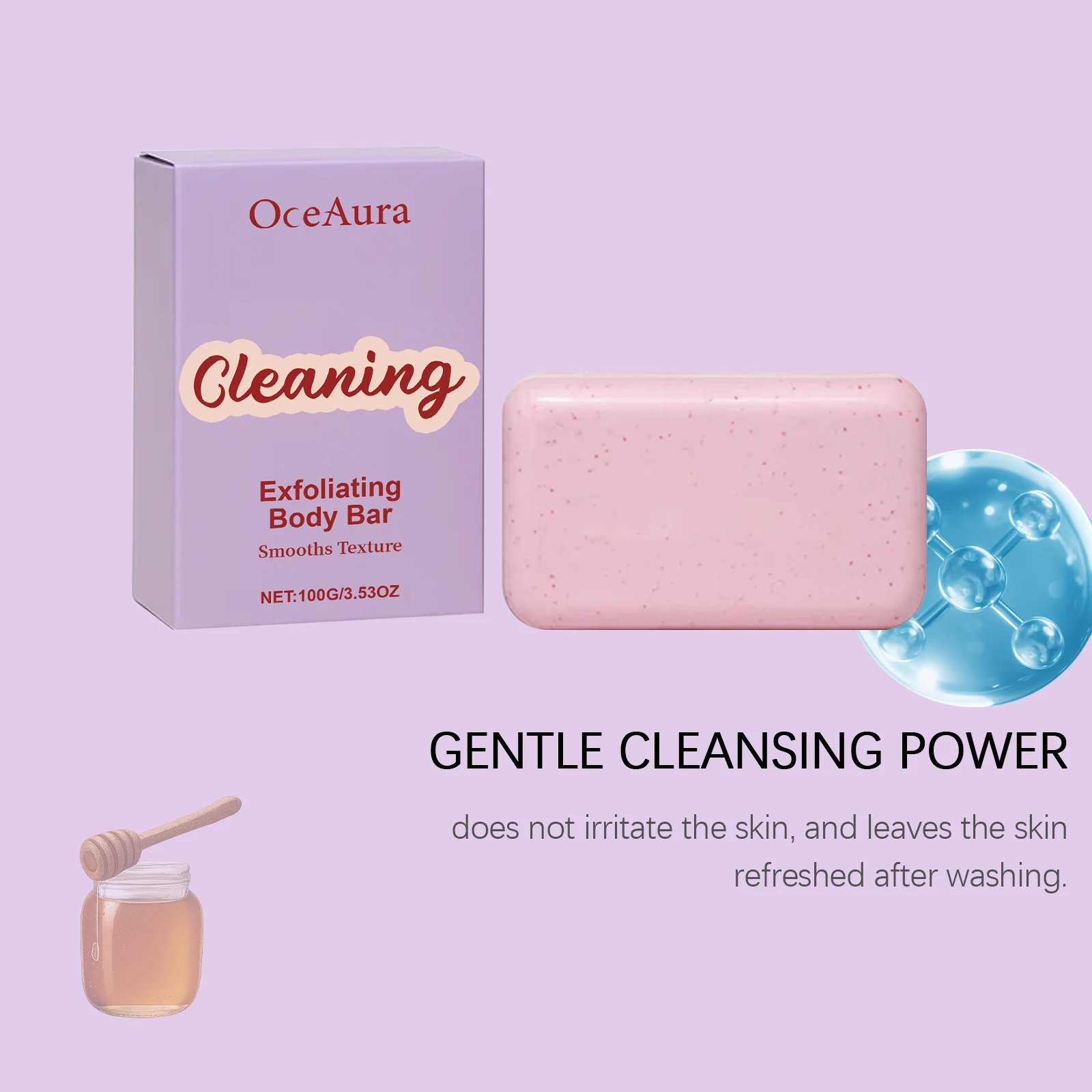 Oceaura Body Cleaning Soap Gentle Remove Dead Skin Moisturizing Lasting Fresh Fragrance Cleaning Body Dirts Body Shower Soap