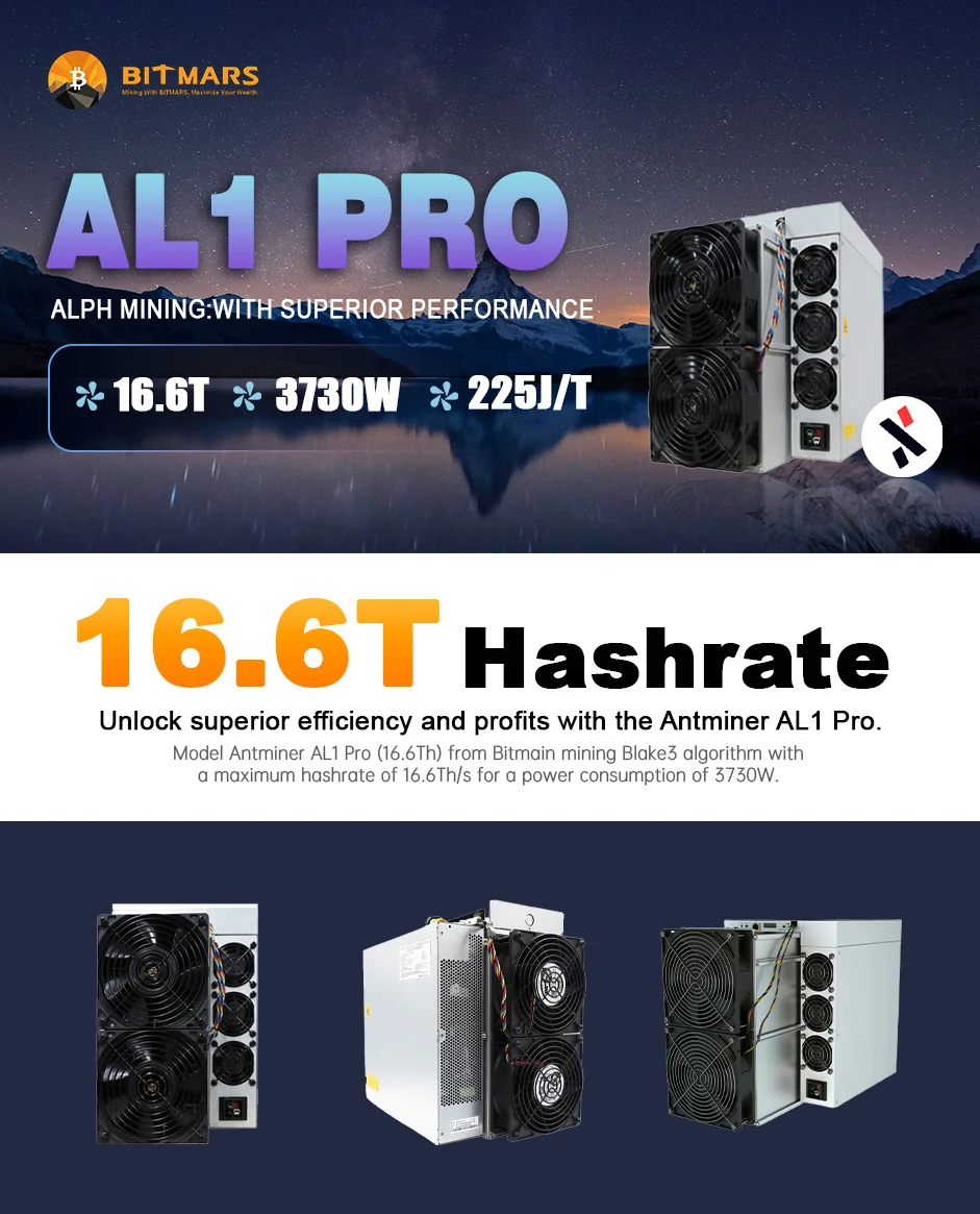 

AD Bitmain Antminer AL1 Pro 16.6Th Miner Alephium Mining ALPH Coin ASIC