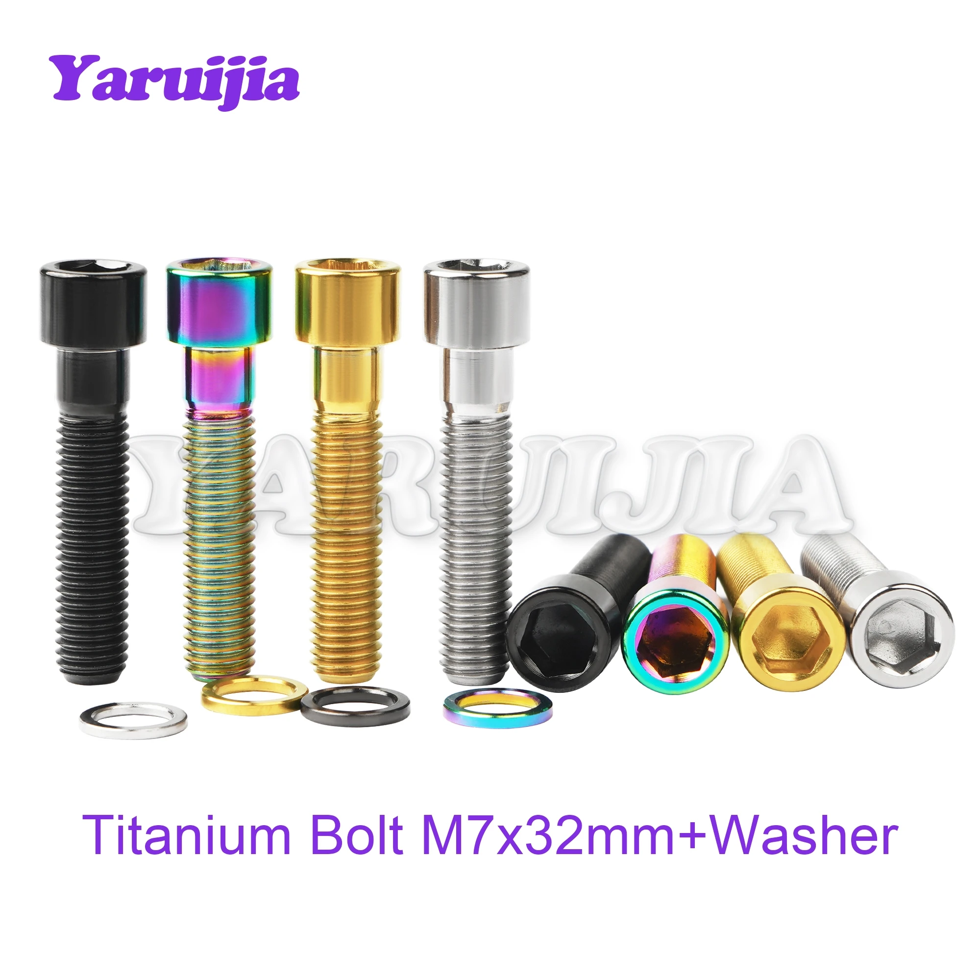 

Yaruijia Titanium Bolts M7x32mm Inner Hexagon Column Head Custom Screw For Motorcycle Bike Parts