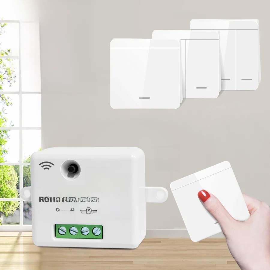 Draadloze Licht Wandschakelaar Relais Ontvanger RF 433Mhz 1/2/3Gang Paneel Schakelaar Afstandsbediening onderbreker voor LED Lamp 10A 110V 220V - afbeelding 2