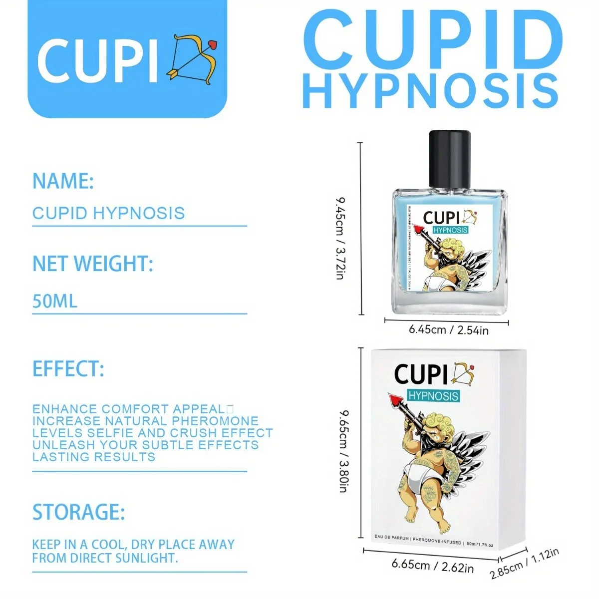 Cupid hypnosis eau de cologne phéromones pour homme parfum durable_voghion.com
