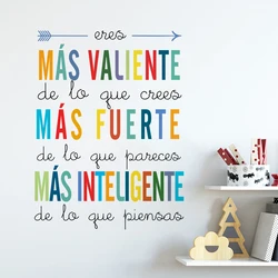 Spanish classroom decor You are braver than you believe Wall Stickers for Kids Room Bedroom Nursery Home Decoration Wall Decals
