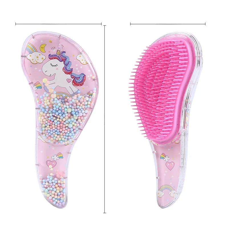 Dessin animé peigne magique antistatique Massage licorne brosses à cheveux enchevêtrement démêlant douche Massage brosse à cheveux peigne Salon accessoires rose