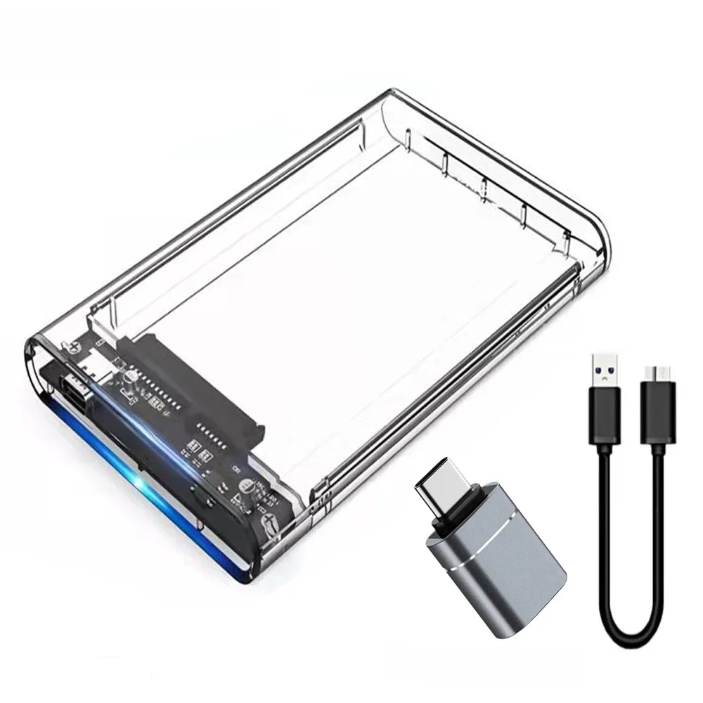 Obudowa dysku twardego USB 3.0 2,5-calowa obudowa dysku twardego SATA SSD z prędkością transferu 5 Gb/s Mobilna obudowa zewnętrzna Kabel do dysku twardego — zdjęcie 2