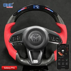 100% Real Carbon Fiber LED Steering Wheel compatible for Mazda 3 Mazda 6 CX-4 CX-5 RX-7 BT-50 LED Performance OHC Motors