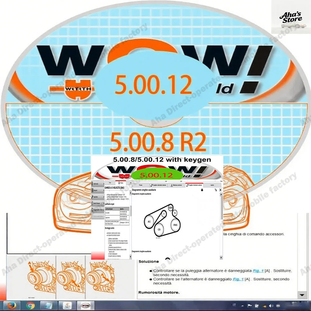 W-ur-th WOW V5.00.12 + WOW 5.00.8 R2 Obd2 برنامج الماسح الضوئي متعدد اللغات مع Keygen لأدوات تشخيص السيارات المتعددة diag #1