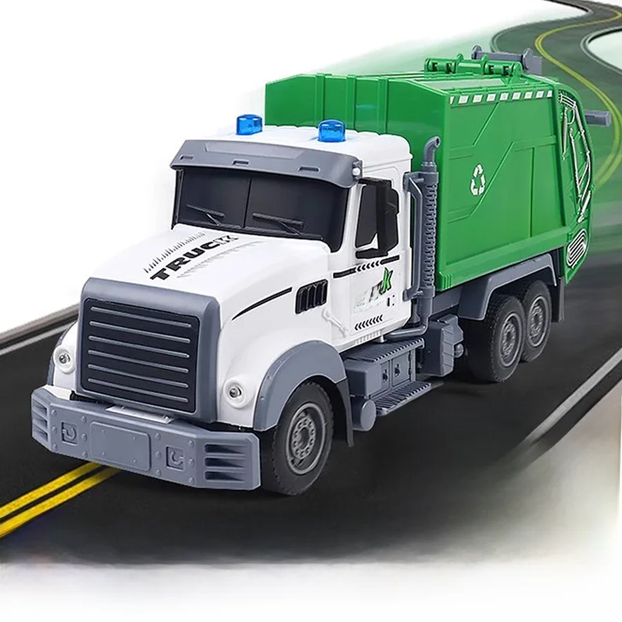 Véhicule d'assainissement télécommandé, jouet de camion à benne basculante pour enfants, jouet de camion télécommandé RC avec effets lumineux/son