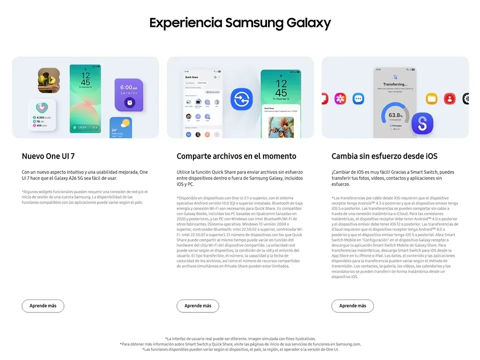 Global Version Samsung Galaxy A26 5G Smartphone 6.7" Super AMOLED Display Dual SIM 50MP Triple Camera 5000mAh Battery Fast Charging Exynos 1380 Processor IP67 Water Resistance