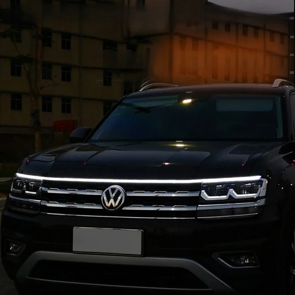Bande lumineuse Led dynamique pour capot de voiture, Guide universel pour capot de moteur, barre lumineuse décorative, phares automobiles, feux de jour pour voiture