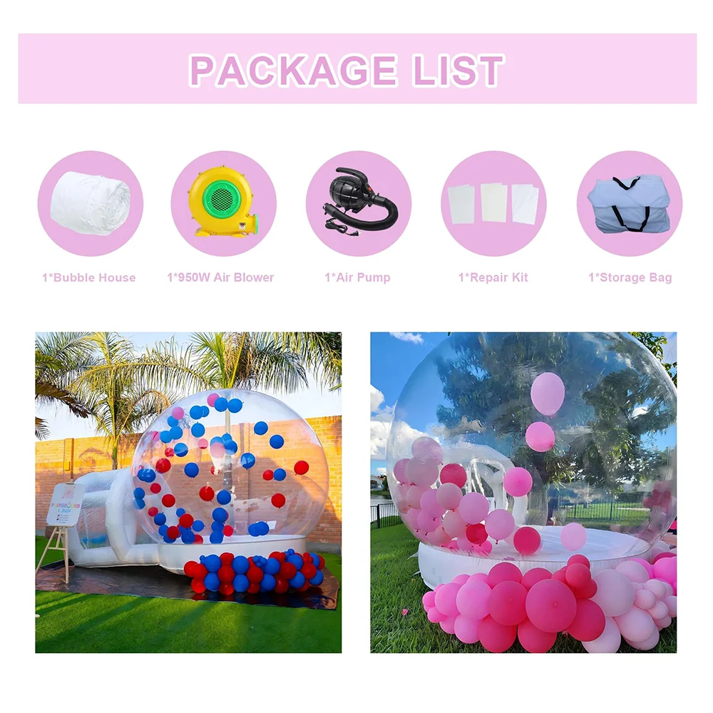 Inflatable 10ft kids Jumping Bounce Bubble Balloon House With Tunnel Blower Inflatable Bubble Tent Dome Tent For Party Event