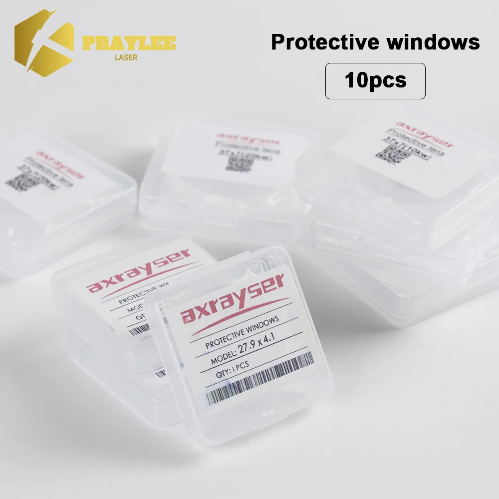 

Praylee 10PCS Laser Protective Windows 22.4x4.1 24.9x1.5 37x7 Optical Lens for Raytools Precitec WSX Laser Cutting Machine Head