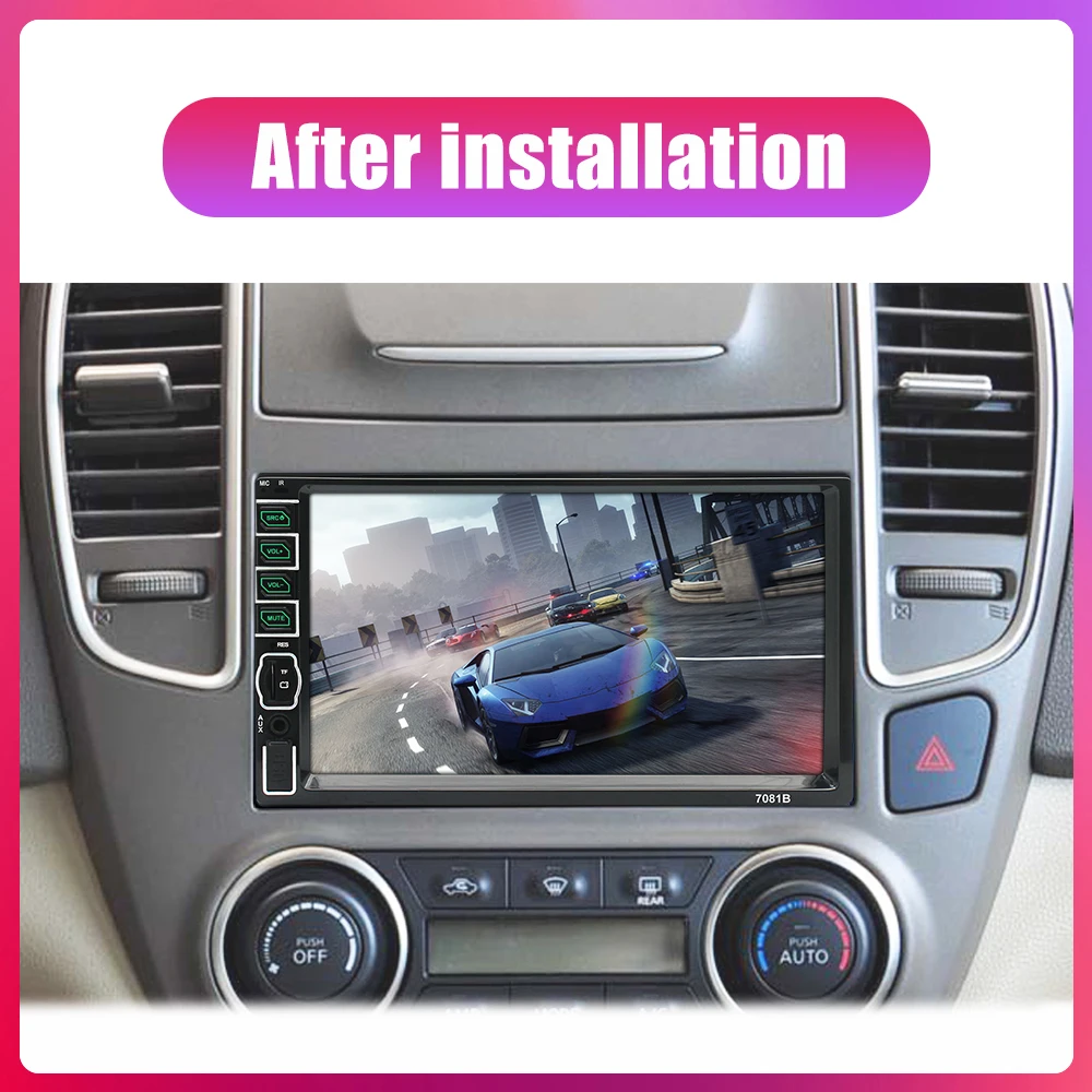 7“ Car Radio 1 Din Carplay Android Auto Multimedia Player HD Touch Screen FM AUX Input Bluetooth MirrorLink Universal Car Stereo