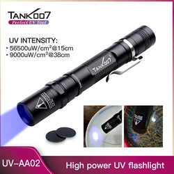 TANK007 UV-AA02 UV Flashlight Black Light 365nm LED NDT Light Portable Mini Torch Light Pet Urine Detector for Dog/Cat Urine