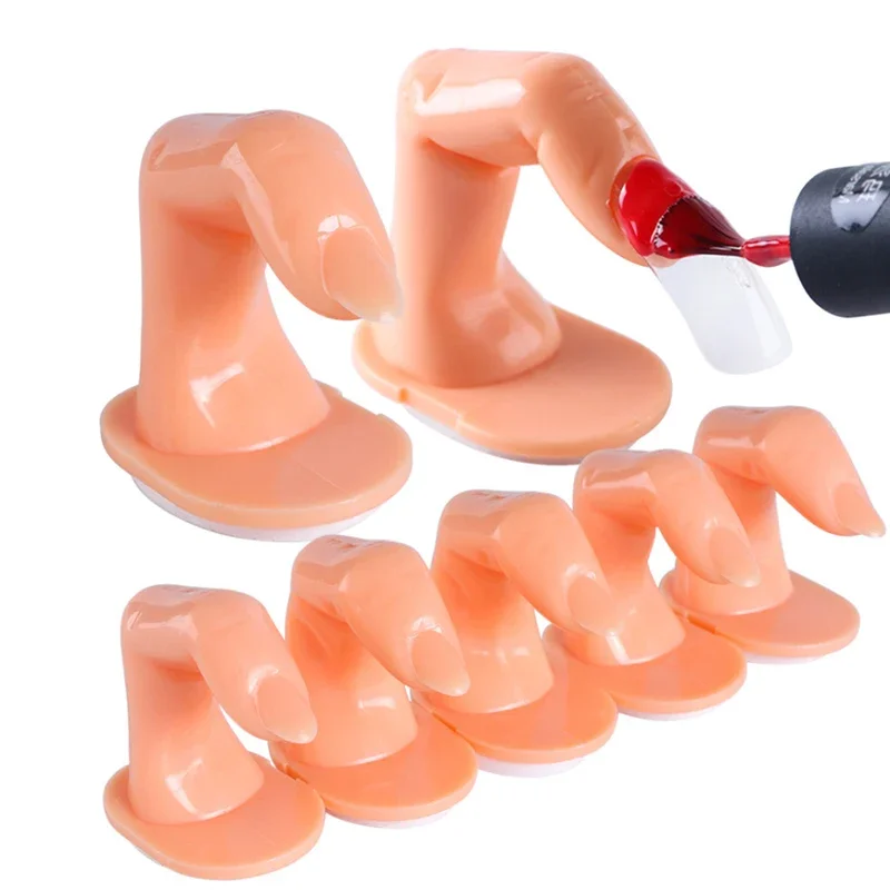 1/5 pièces faux doigt outil de pratique des ongles manucure faux ongles formation doigt presse sur ongles en plastique Flexible manucure outils de bricolage