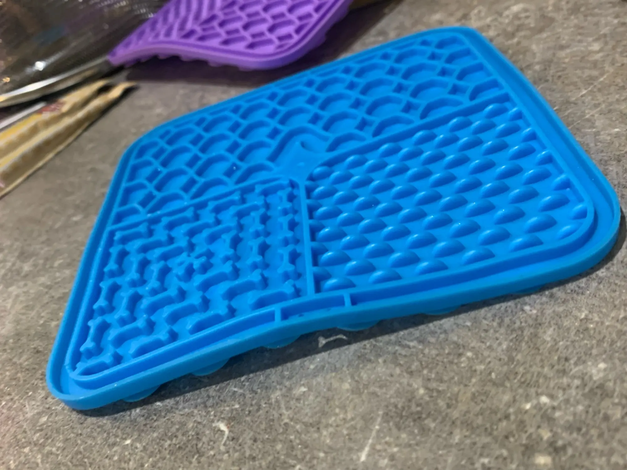 Customer review photo for Dog Lick Mat with Suction Cups