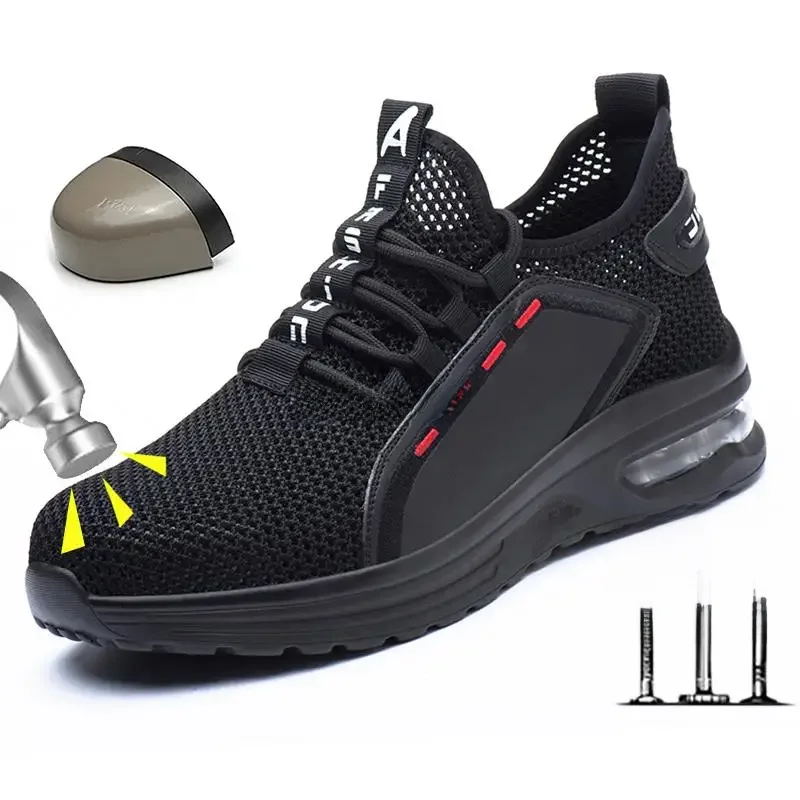 Veiligheidsschoenen Werksneakers Stalen neus Heren Dames Anti Smash Lekbestendige werklaarzen Onverwoestbare veiligheidsschoenen Licht ademend - afbeelding 2