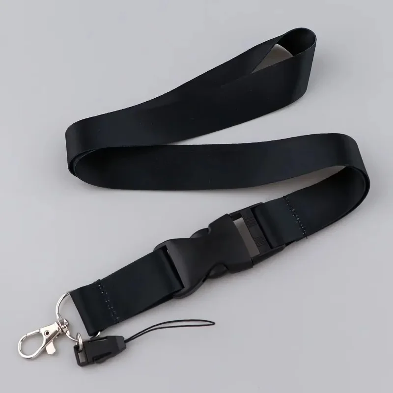 Lanières noires pour clés, chaîne d'identité, couverture de carte de crédit, breloque pour téléphone portable, sangles de cou, porte-Badge, accessoires cadeaux