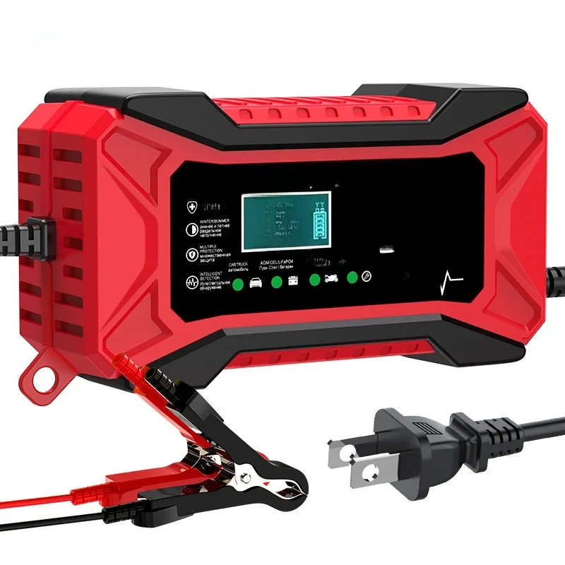 AliExpress NONE 12V 6A Car Battery Charger Pulse Repair LiFePO4 14.6V Smart Fast Charge AGM Deep Cycle GEL Lead-Acid Charger For Auto Motorcycle