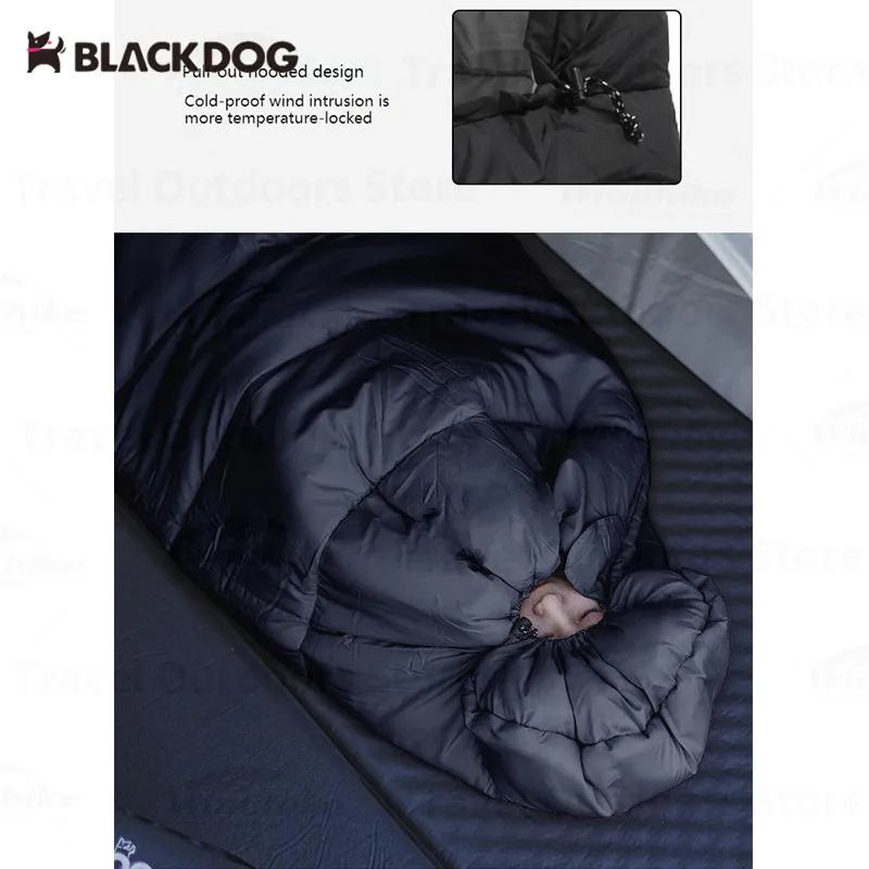 Imagem -05 - Naturehike Blackdog ao ar Livre Trapezoidal Bolsa de Dormir com Capuz1 Blanket 2525 Keep Manter Quente Algodão Emendado Pessoa Acampamento Colcha Cobertor