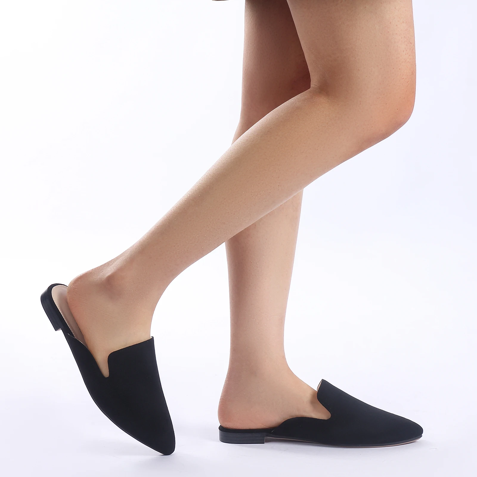 MUSSHOE Mules for Women Flats Comfortable Pointed Toe Women Mules