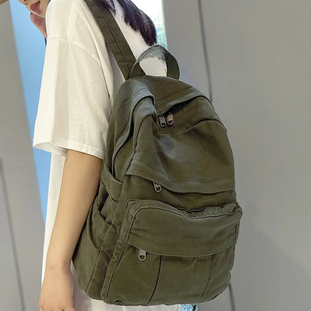 Dziewczęcy materiałowy tornister nowa moda studentka Vintage damski plecak płócienna damska torba na laptopa podróżny plecak damski Kawaii — zdjęcie 2