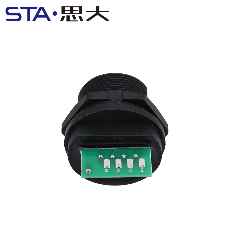 Outdoor IP67 RJ45 Jack Panel Connector Rear Mount Screw Type Round Flange With PCB Bare Board