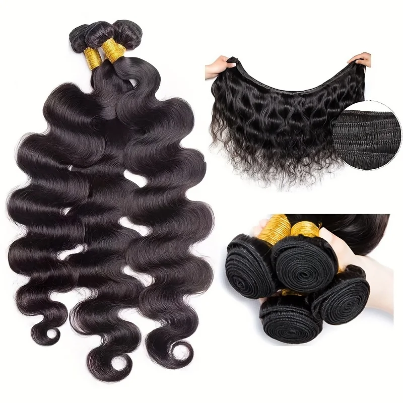 Alimice Body Wave 28 inch Single Bundle Virgin Hair Bundles Body Wave Bundles Human Hair 100G Natural Black Hair Extensions