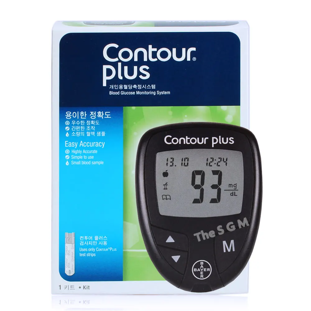 Contour Plus Glow-sugar System Basic Set (Blood sugar machine + blood collection machine + 5 blood collection + Pau + battery) personal Diabetes Management