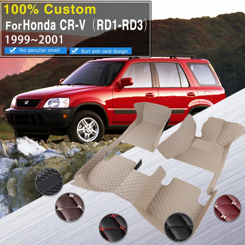 Car Floor Mat For Honda CR-V RD1-RD3 1999~2001 Anti-dirt Pad Full Set Mud Car Trunk Floor Mat Dedicated Interior Car Accessories