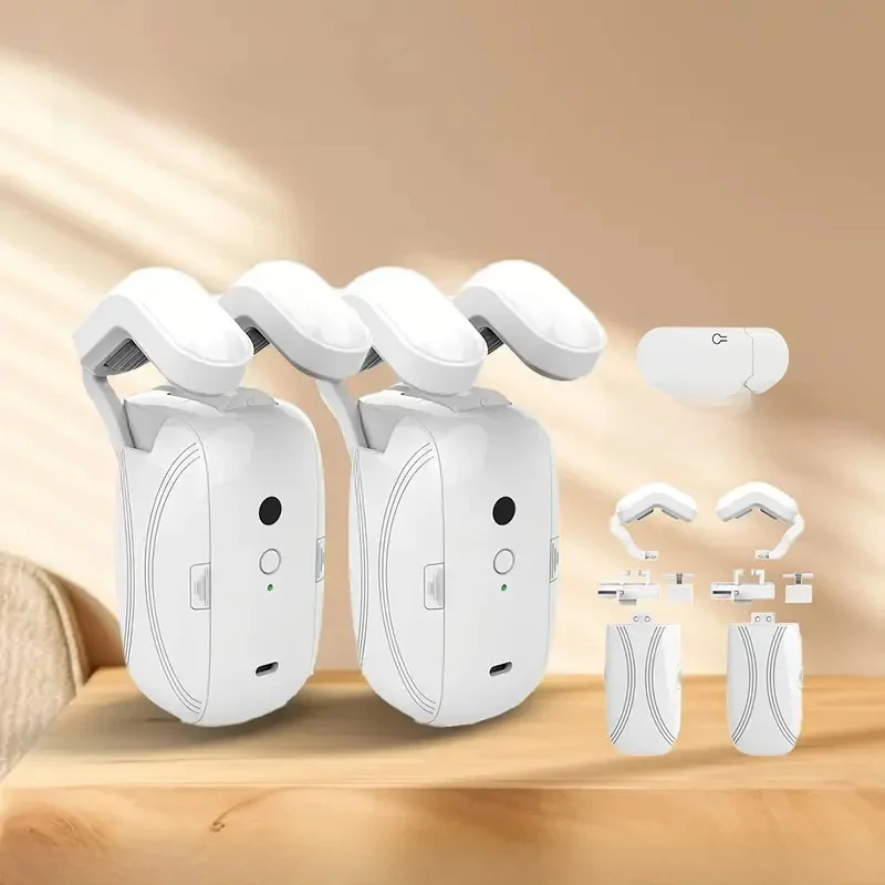 Slimme Automatische Gordijnopener, Afstandsbediening Met App/Timer/Stem, Met T/U/Rome Staaf, Wifi Bluetooth Automatische Lichtsensor - afbeelding 2