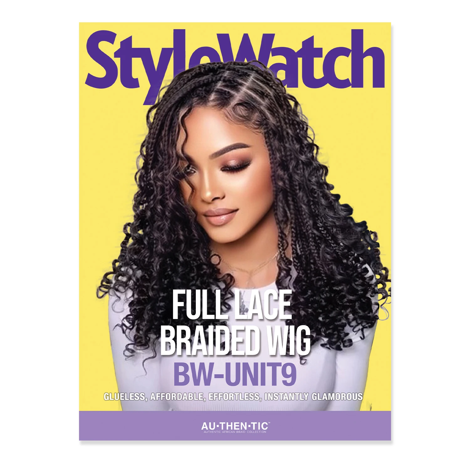 Authentic Glueless Full Lace Braided Wig Medium Knotless Boho Box Braid Spiral Curl Bob 1B 12" BW Unit9