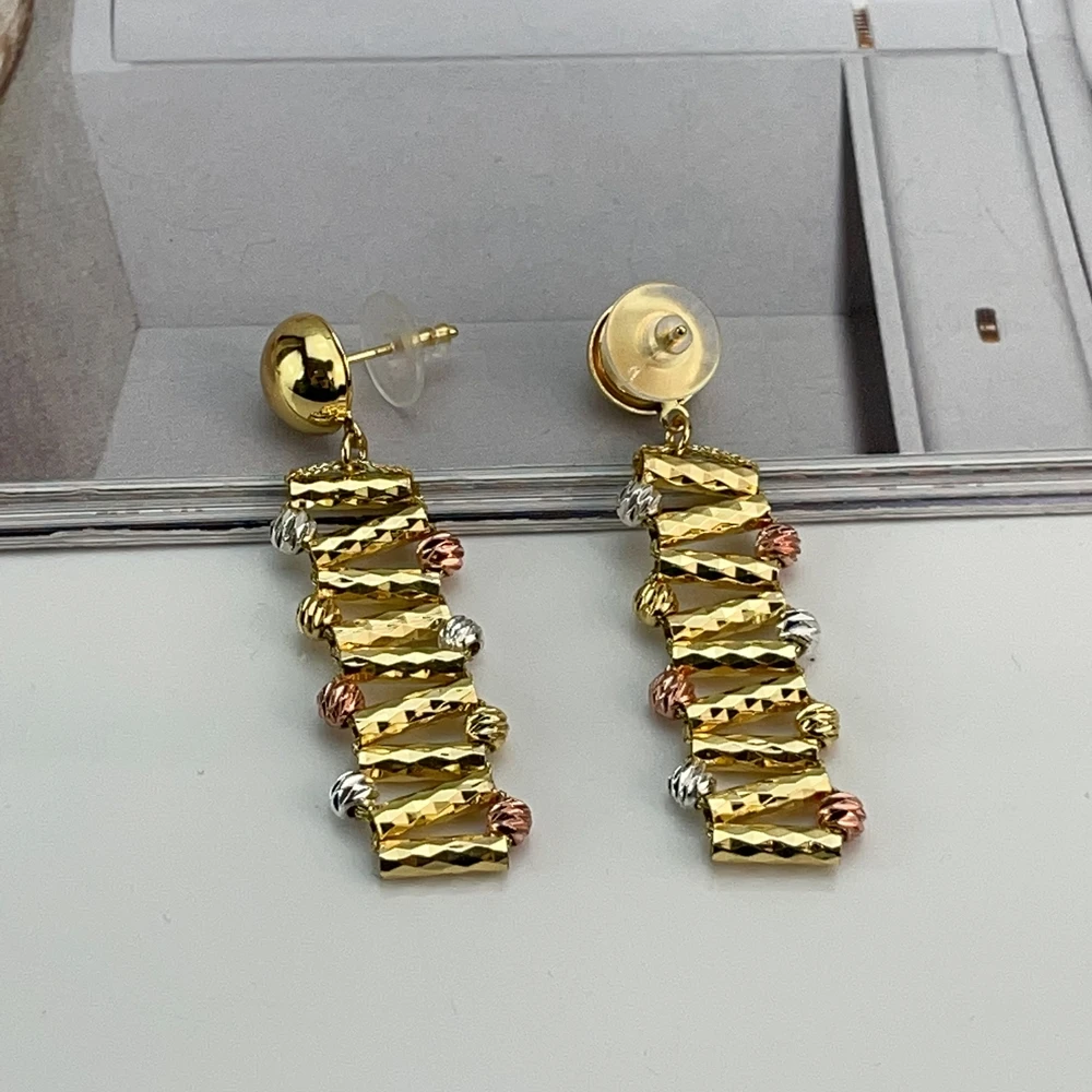 EMMA موضة دبي مطلية بالذهب الخرز القلائد أقراط خواتم مجموعات المجوهرات الجميلة للنساء هدايا مجوهرات حفلات الزفاف FHK21412 #6