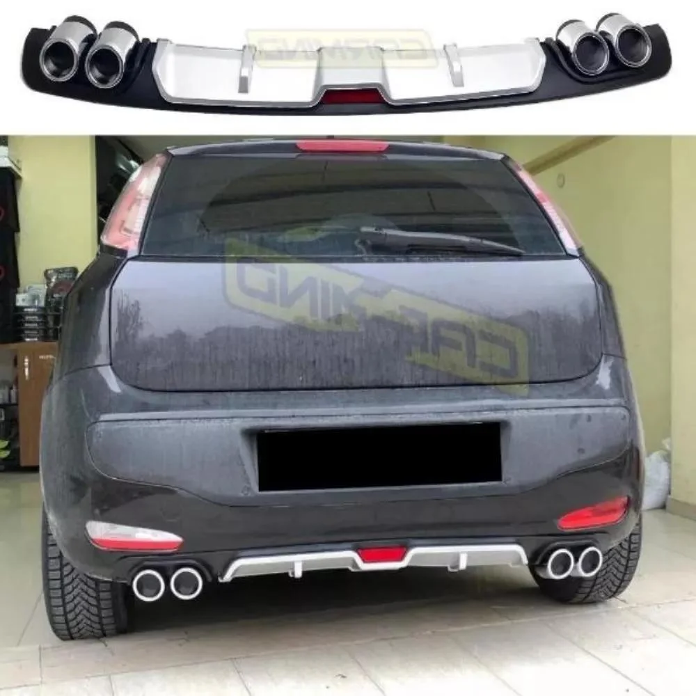 Black ABS Plastic Car-styling Spoiler Deflector Body Kit Splitter Lip Professional For Fiat Punto Car Rear Bumper Diffuser