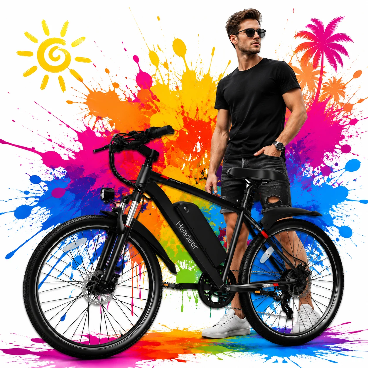 Bicicleta Eléctrica para Adultos HEADEER BK1350, Batería de 48V 13.5AH/15AH, Neumático de 26 Pulgadas, Doble Suspensión, Freno de Disco, 60 Millas de Autonomía, Bicicleta Eléctrica para