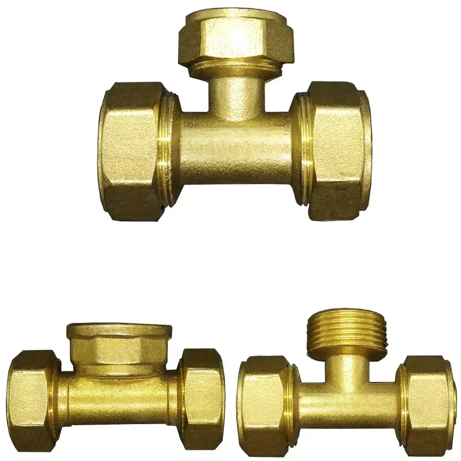 1216 1418 1620 2025 2632 PEX-AL-PEX 1/2 "3/4" 1 "BSP mâle femelle en laiton té 3 connecteur de raccord de tuyau Wasy pour chauffage solaire au sol