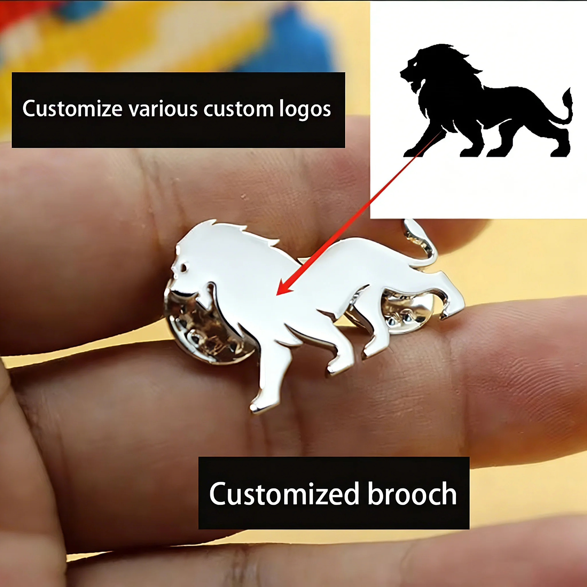 Custom Elke Logo Afbeelding Broche Roestvrij Stalen Pinnen Voor Mannen Heren Kleding Accessoires Bruiloft Verjaardag Broches Sieraden Gift