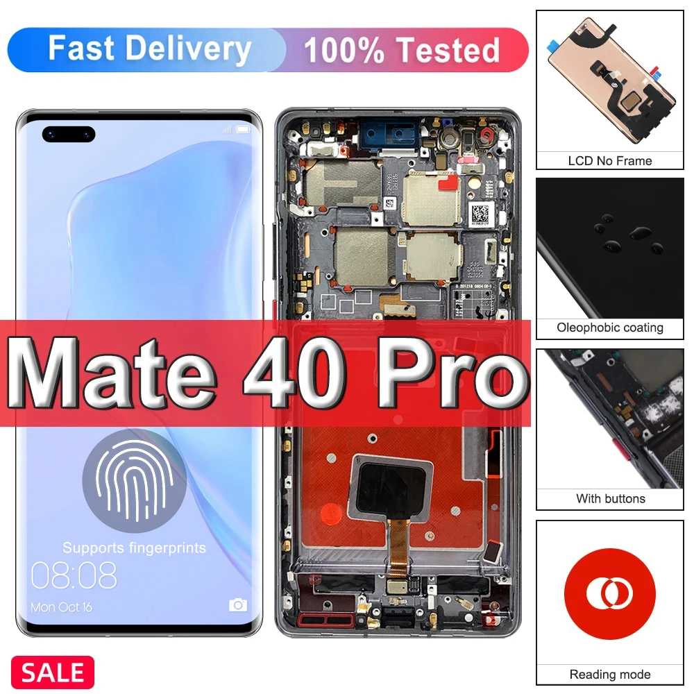 

6.76" OLED For Huawei Mate 40 Pro Display For Mate 40 Pro Screen NOH-NX9, NOH-AN00 lcd display Touch Screen Digitizer Assembly