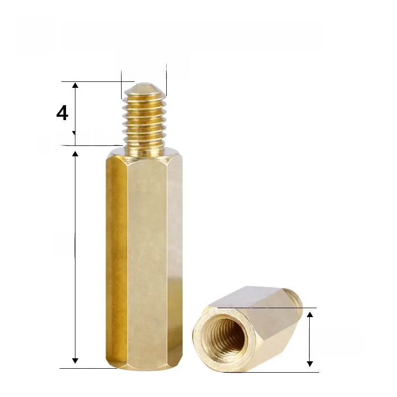 10 szt. Gwint 6 # -32*L+C mm Hex Brass Standoff Spacer Screw Pillar PCB Computer PC Motherboard Female Male Standoff Spacer — zdjęcie 2
