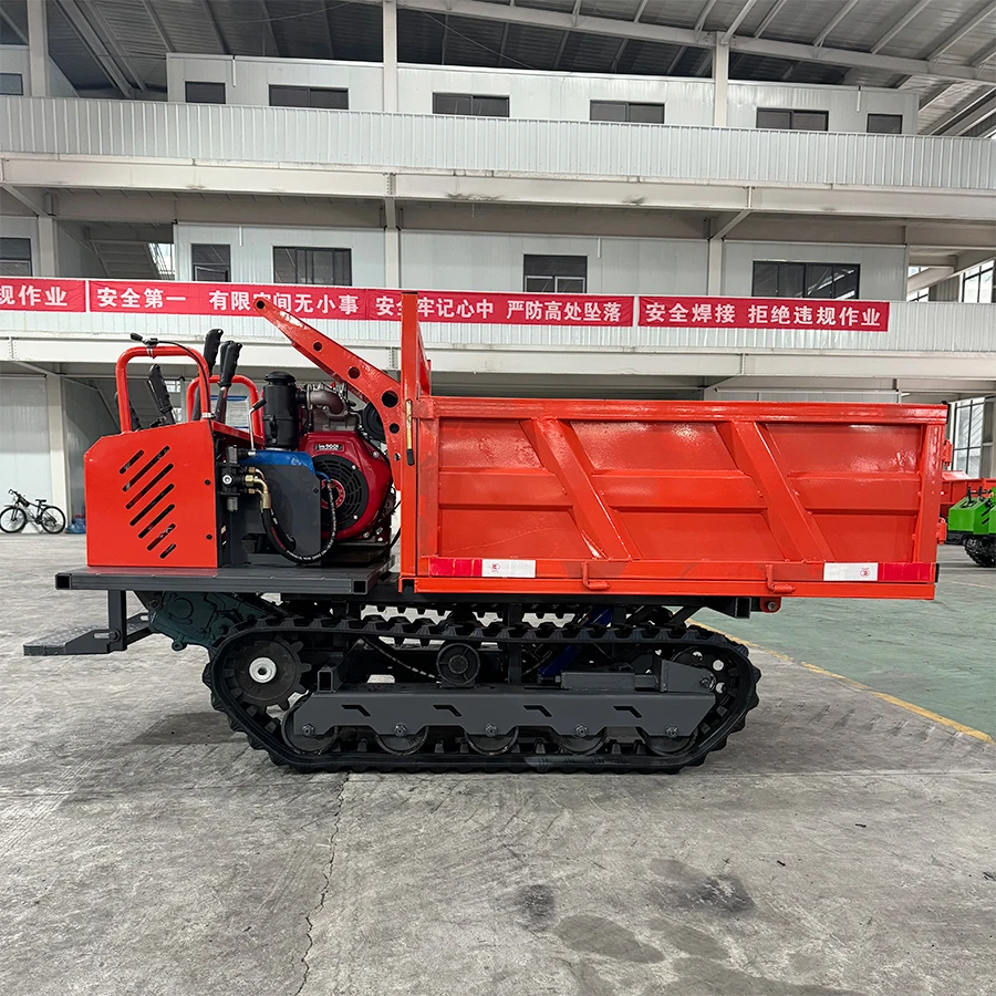 Tracked Crawler Transporter CE Euro 5 Hydraulic Mini Dumper All‑Terrain Vehicle For Orchard Construction