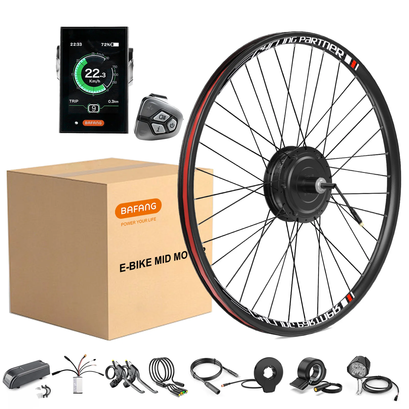 [3-Tage-Lieferung] Bafang Radnabenmotor 48V 500W Elektrofahrrad-Umbausatz Hinterrad-/Vorderradantrieb 8fun eBike-Kit für eCity