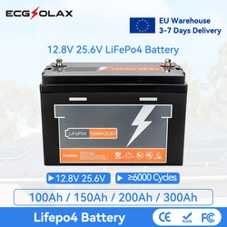 PowMr-batería de litio LiFePO4, 100Ah, 24V, 150Ah, 200Ah, 300Ah, 12V, compatible con BMS, más de 6000 ciclos, Series Max 4 piezas paralelas