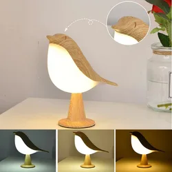 Creative 3 Color LED Lamp Small Cordless Magpie Shape Touch Sensor Aroma Diffuser Atmosphere Light for Bedroom Home Office Study