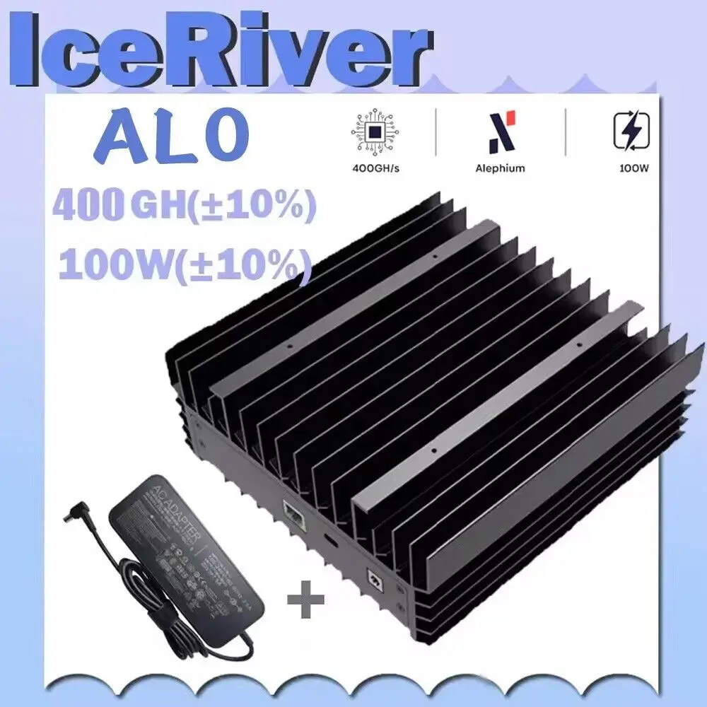 Great offer In Stock NEW ICERIVER AL0 400GH/S 100W ALPH Black 3 Algorithm Miner with PSU