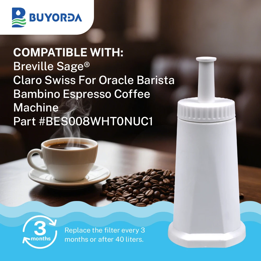 Filtro De Agua De Repuesto Buyorda Compatible Con for Breville, for Sage Claro Swiss, Apto Para Máquinas De Café Oracle, Barista & Bambino Espresso