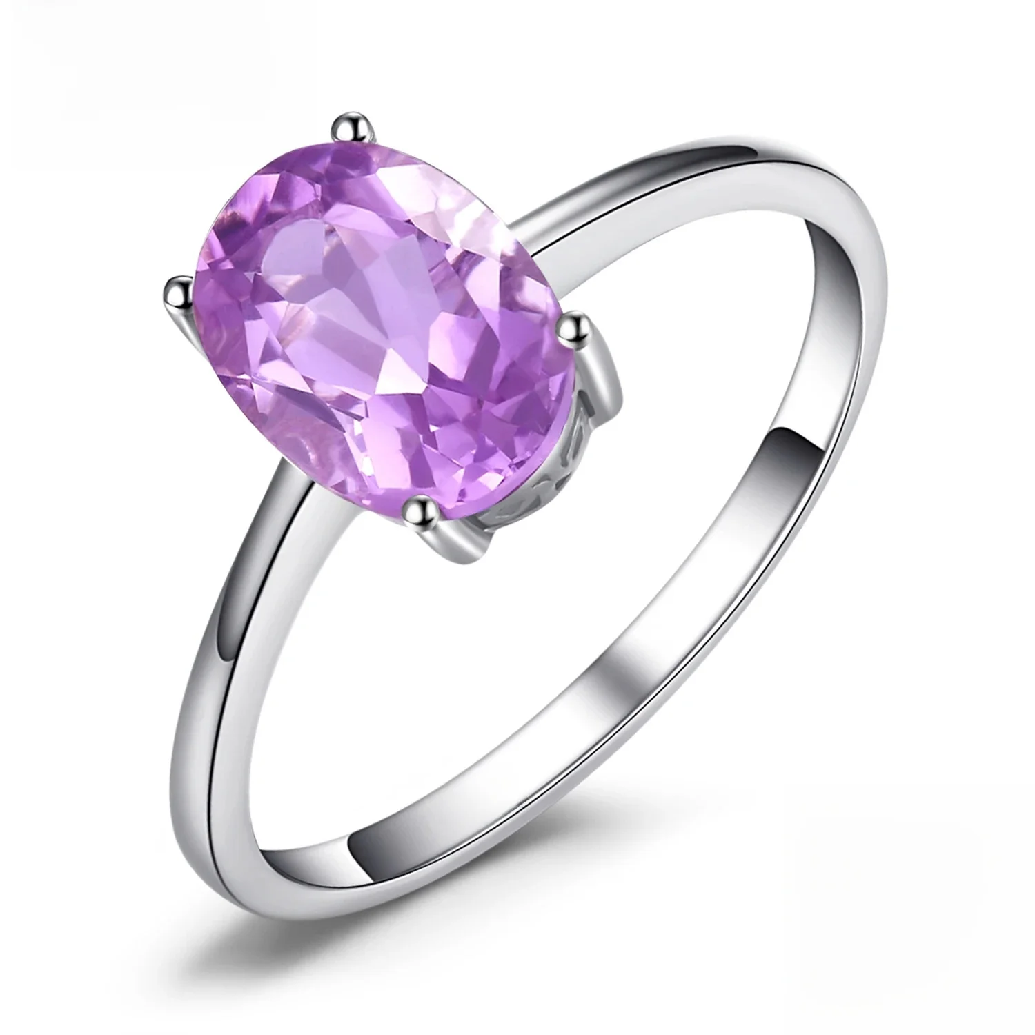 JewelryPalace różowe złoto żółte pozłacane owalny naturalny ametyst cytryn granat Topaz Peridot 925 srebrny pierścionek dla kobiet — zdjęcie 2
