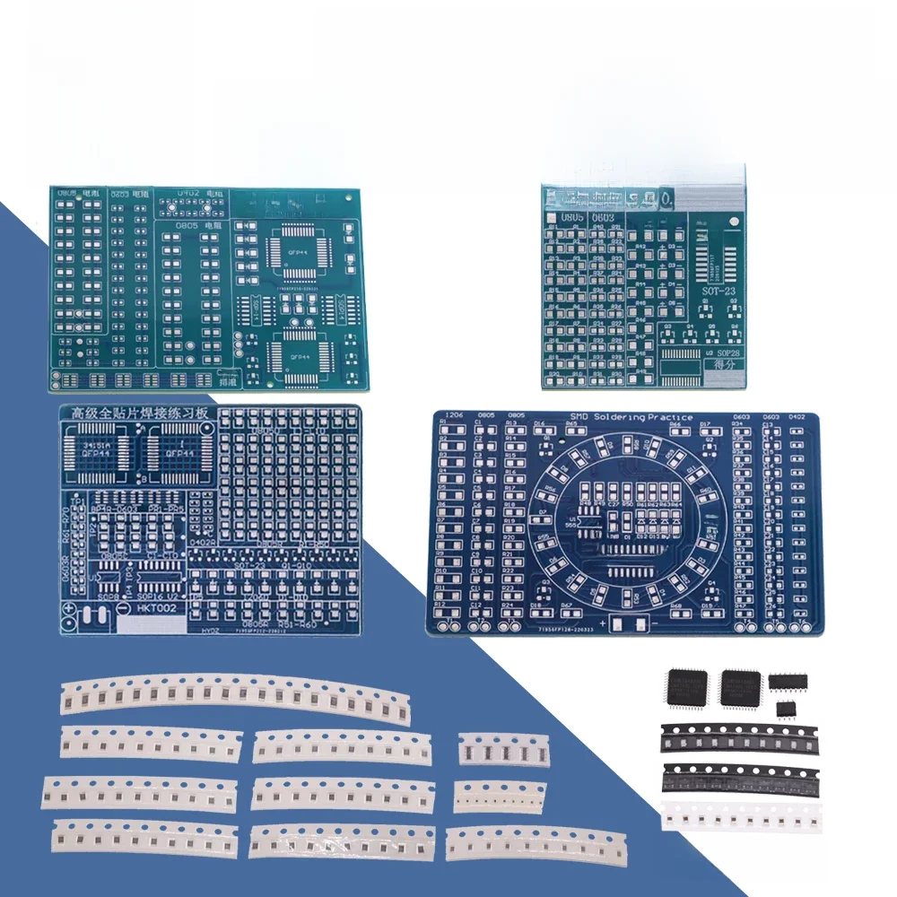 Composants LED clignotants rotatifs SMD NE555 CD4017, panneau de pratique de soudage SMT LQFP44, Suite de formation de circuits électroniques, Kit de bricolage